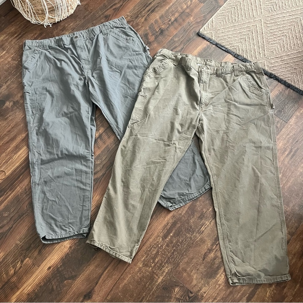 Lot Of 2 Carhartt Carpenter Pants Men 50x32 Original Dungaree Fit B151 Workwear